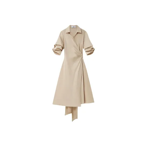 LAUREL x Notte Минималистский Коллаборация Короткий рукав Платье Женское