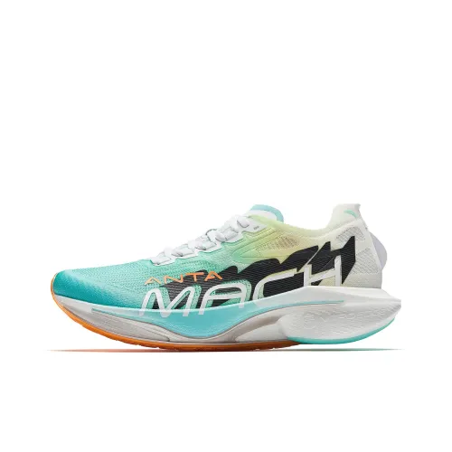 ANTA Беговые кроссовки Низкий верх Голубой цвет чистой воды Неон Кристальный Зеленый Чисто белый 4 Мужской