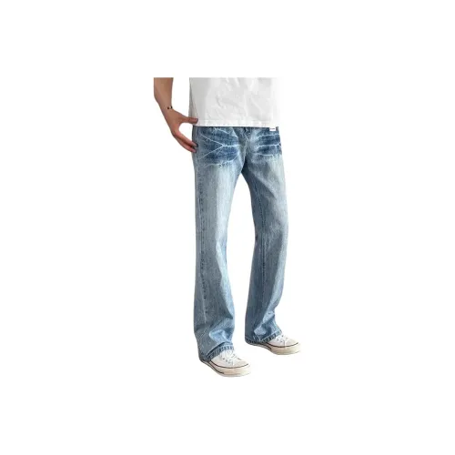 FAWENXIANGZI Blue Unisex Jeans FAWENXIANGZI Синий Унисекс Джинсы