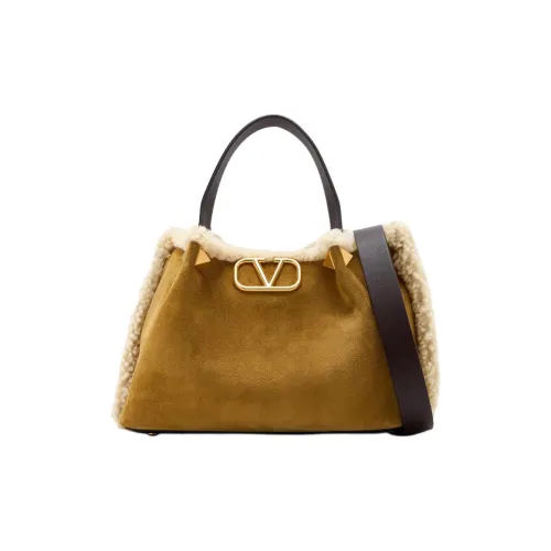 Valentino Vlogo Signature Замша Сумка Маленькая Женская Коричневая