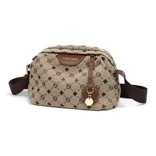 PESASRIE Ткань Сумка через плечо Сумка на плечо Стандартная Женская Кофейного цвета