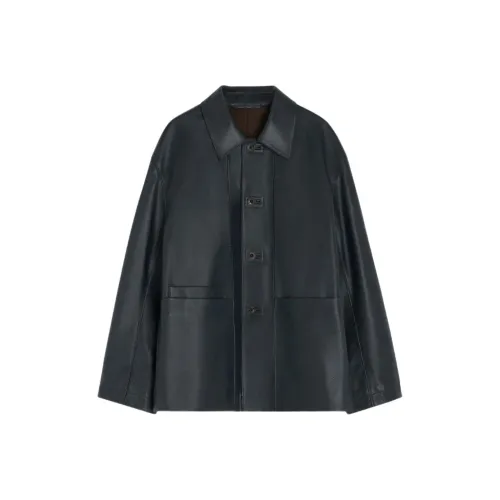 Lemaire Черные Мужские Кожаные Куртки
