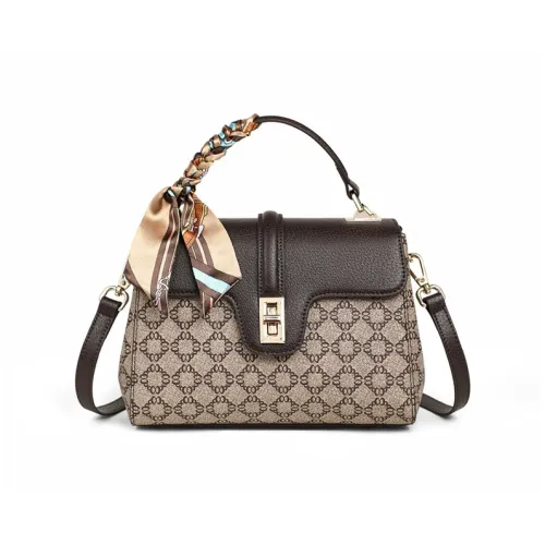 OUBOTE Сумка из синтетической кожи стандартная женская кофейного цвета