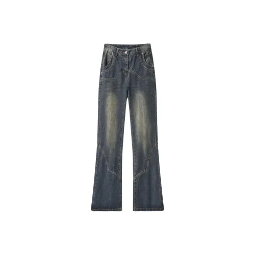 WARNING LIGHT Синий Унисекс Джинсы