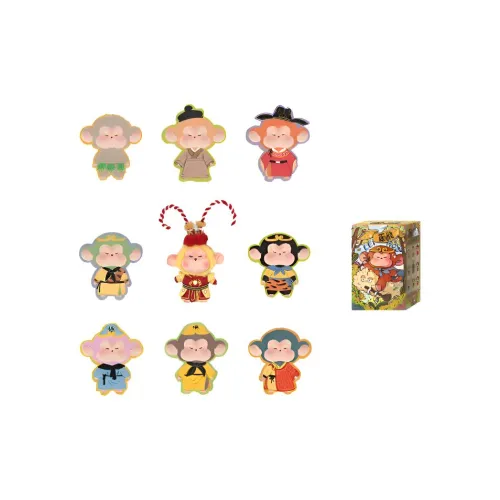 OUYILIAN Lei HOU Collection Sun Wukong Vinyl Plush Charm Toy Blind Boxes Single Mystery Box Full Box 8 Pack ОУЙИЛИАН Lei HOU Коллекция Сунь Укун Виниловый Плюшевый Брелок Игрушка Слепые Коробки Одиночный Мистери Коробка Полная Коробка 8 Штук