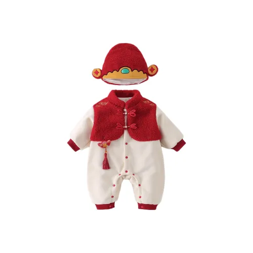 XiaoJinBu Красный Малыш Комбинезоны Ползунки