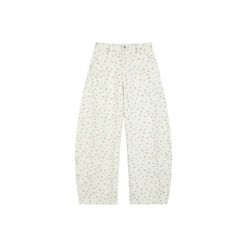 AooRaa Экрю Женские Повседневные Брюки