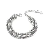 Серебряный двухслойный браслет