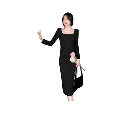 XIANSINIAO Длинное платье с длинными рукавами женское