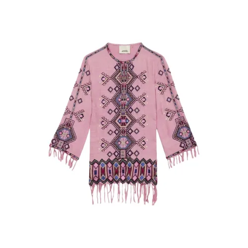 ISABEL MARANT Длинное платье с длинными рукавами женское