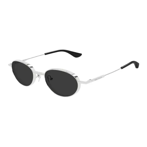 Alexander McQueen Металл OVAL SUNGLASSES Унисекс Серебряный