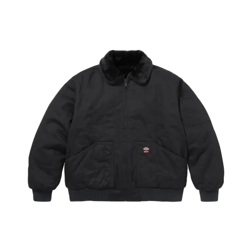Supreme x Dickies FW25 WEEK4 Двусторонний Стеганый Искусственный мех Work Куртка Куртки Пальто Унисекс