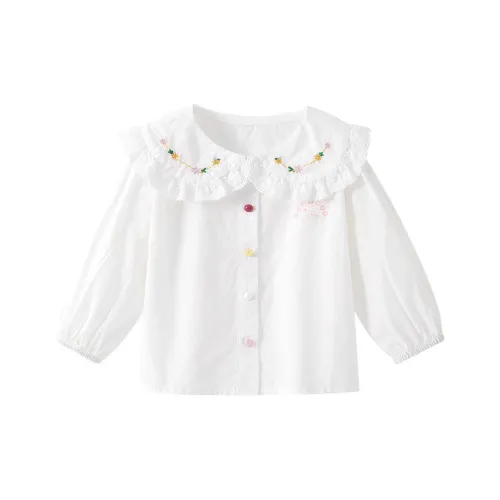 SNOOPY Мультяшная рубашка весна-осень для детей от 3 до 7 лет белый