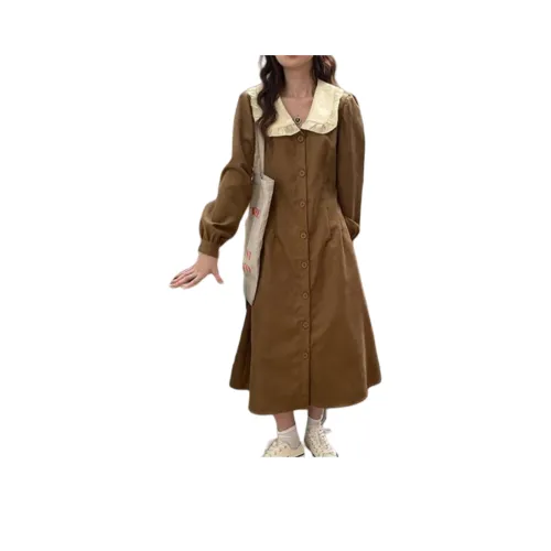 XIANSINIAO Длинное платье с длинными рукавами женское