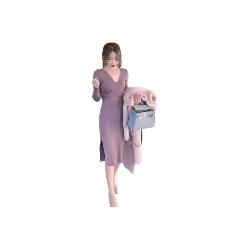 XIANSINIAO Длинное платье с длинными рукавами женское