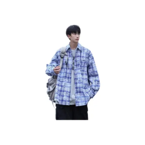 NRXX Blue Men's Shirts NRXX Синий Мужские Рубашки