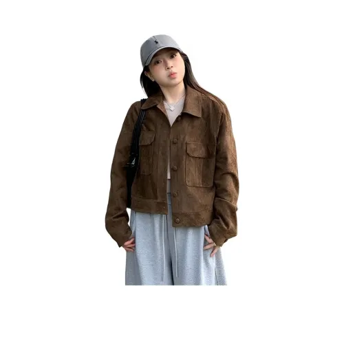 PZHK Коричневый Унисекс Короткое пальто