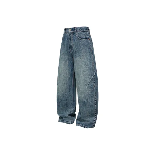 FAIRWHALE Светлый Винтаж Синий Унисекс Джинсы