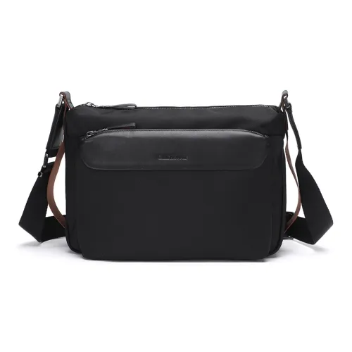 ELLE HOMME Ткань Сумка через плечо Мужская Черная