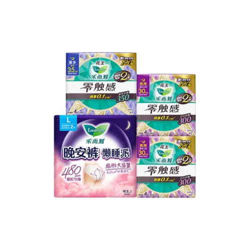 Laurier ZERO Touch Ночная одежда Наборы Гигиенические прокладки Dry Свежий Wa Дышащий Четырехкомпонентный комплект