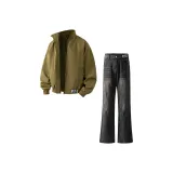 Комплект одежды (Армейский зеленый топ + черный низ)