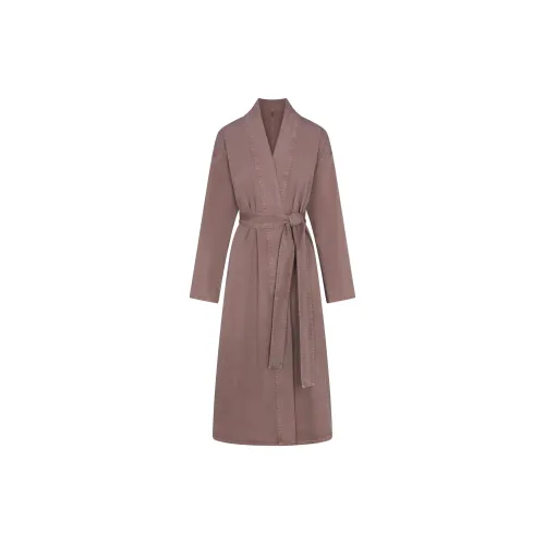 SKIMS FW25 Ткани вязаные Lounge Длинное халат Сон Robe Женские