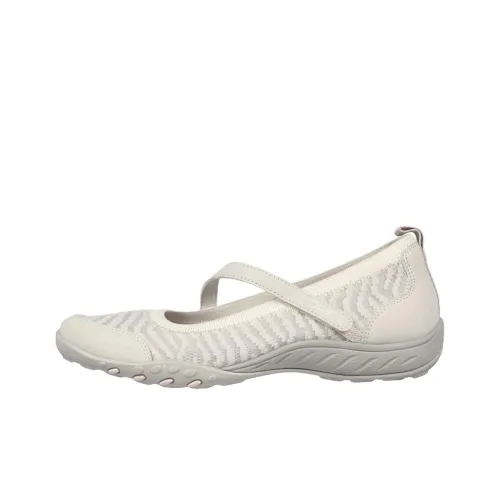 Skechers Breathe Easy Туфли Мэри Джейн Женские Бежевые