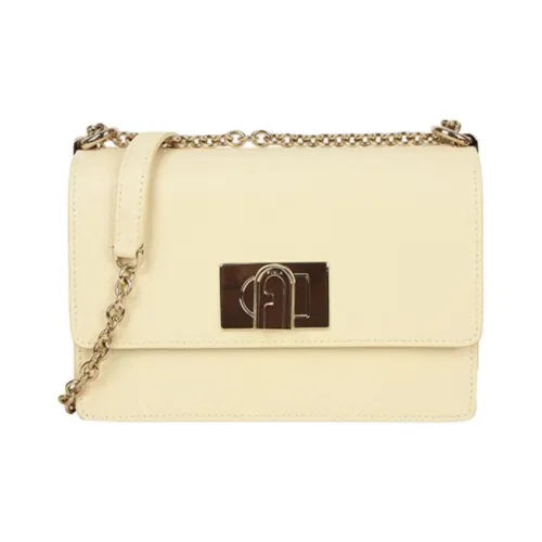 Furla 1927 Collection Коровья кожа Маленькая квадратная сумка Сумка через плечо Мини Женская Экрю