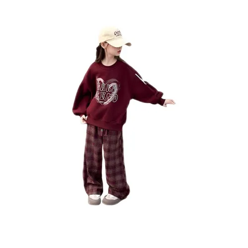 Genius Pooh Анкора Красный Топ с Клетчатыми Штанами Kids Повседневная Спортивная Одежда