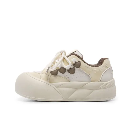 Lovely You Износостойкие и Легкие Низкие Кроссовки для Скейтбординга Женские Желто-Коричневые