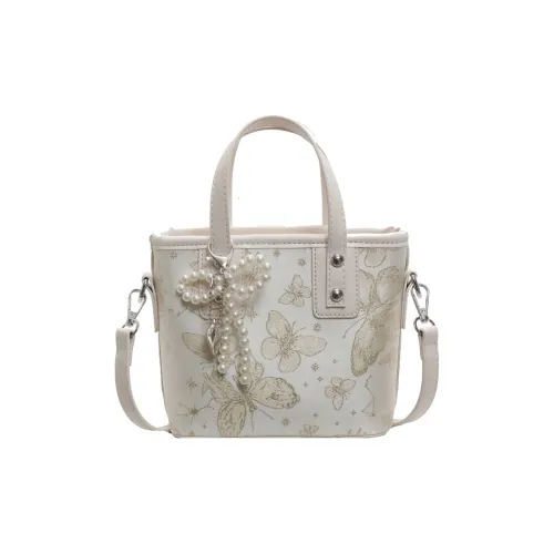 Miss Angel ПУ (полиуретан) Ведрообразная Сумка Женская Бежевая Серебряная Розовая