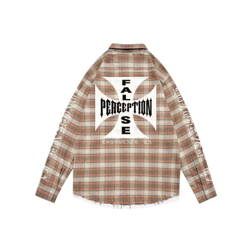 False Perception Промытый коричневый Унисекс Рубашки