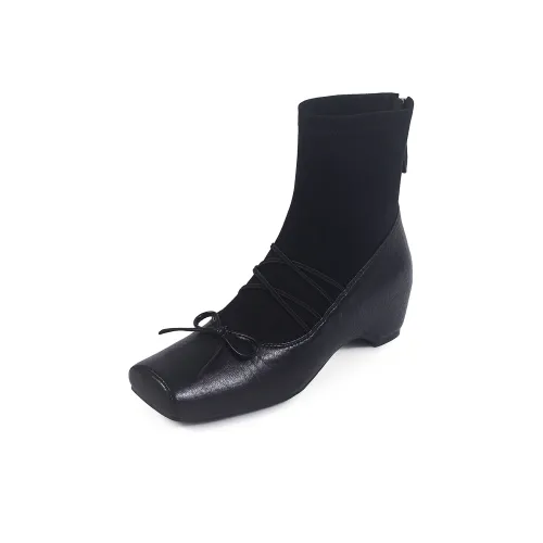 CHEYI 17,5cm Тонкие ботинки 5CM Женские Однотонные Эластичные ботинки