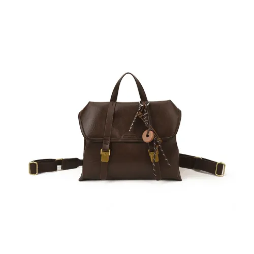 Chinllo ПУ (полиуретан) Рюкзак Стандартный Кофейный Коричневый Черный