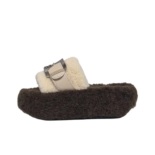 Puppytown Резиновый Birkenstock Стиль Позиционирование Пушистые тапочки Женские