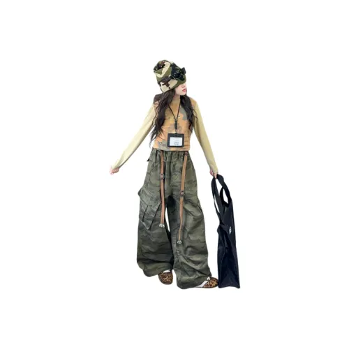 AIXINA Комплект одежды Желтый топ + Камуфляжные штаны школьная повседневная спортивная одежда