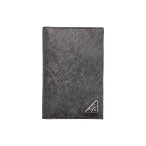 PRADA Saffiano Телячья кожа Держатель для паспорта Женский Дымчатый серый