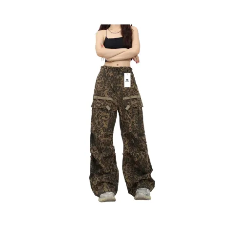 FOMOCE Леопардовый принт Унисекс Повседневные брюки