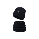 Двухкомпонентный комплект черного цвета [Шляпа + Шарф]