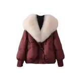 Бордовый хлопковый пуховик