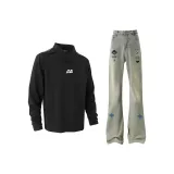 Комплект одежды (Черный топ + Желтый грязный низ)