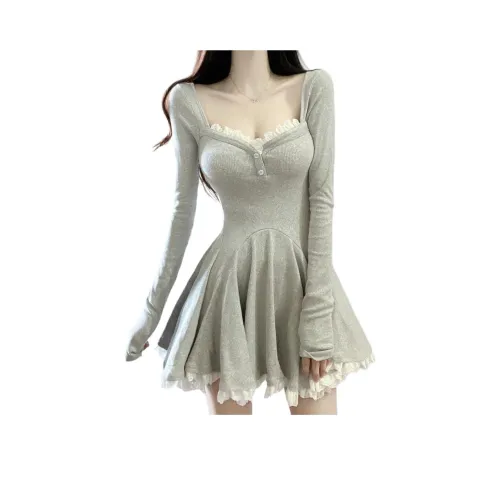 XIANSINIAO Длинное платье с длинными рукавами женское