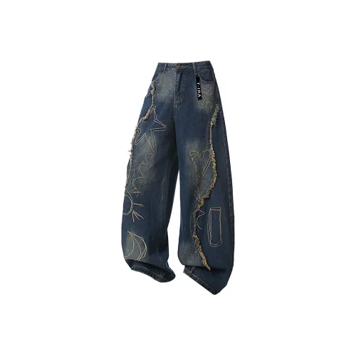 T IRA Синий Без Бренда Застежка Унисекс Джинсы