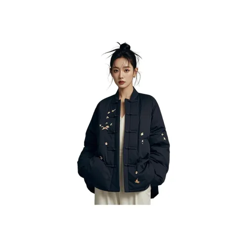 BONAS Черный хлопковый пуховик женские пуховики (пуфы)