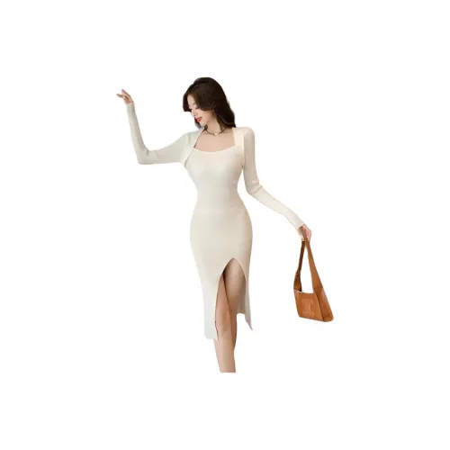 XIANSINIAO Длинное платье с длинными рукавами женское