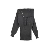 Серый вязаный кардиган