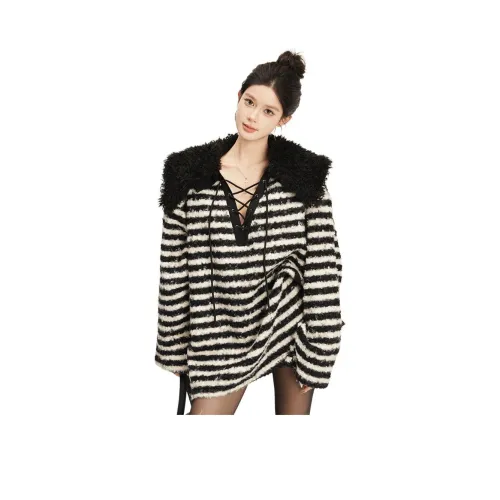 MUCCHIC Черно-белые полосы Женская трикотажная одежда