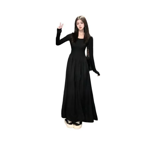 XIANSINIAO Длинное платье с длинными рукавами женское