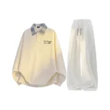 Абрикосовый топ + белые штаны