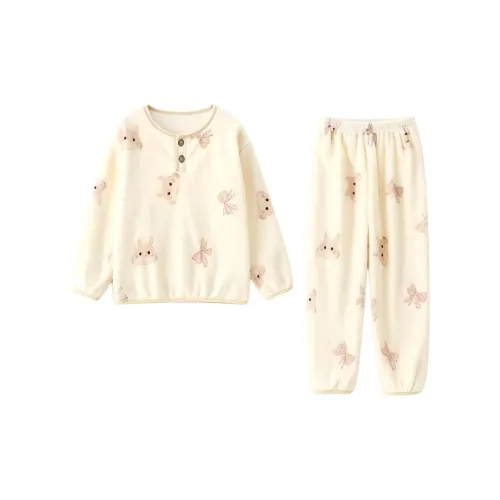 Cotton Gene Бежевый Бант Кролик Унисекс Пижамные комплекты